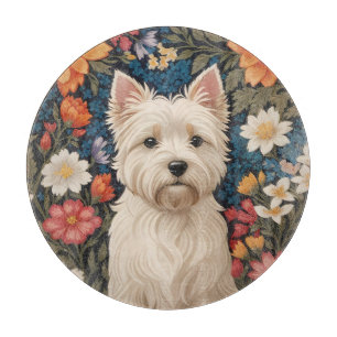 Elegant West Highland Terrier Färgrik Blomma Desig