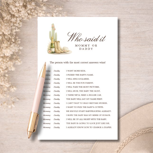 Elegant Western Mommy or Daddy Guess Who Said It (Skapare uppladdad)