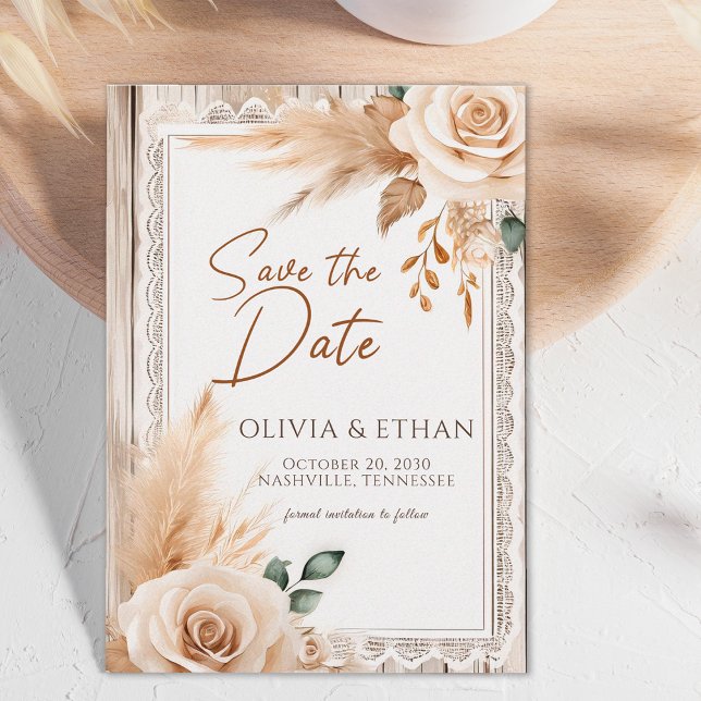 Elegant Western Rustic Floral Wedding Spara Datumet (Skapare uppladdad)