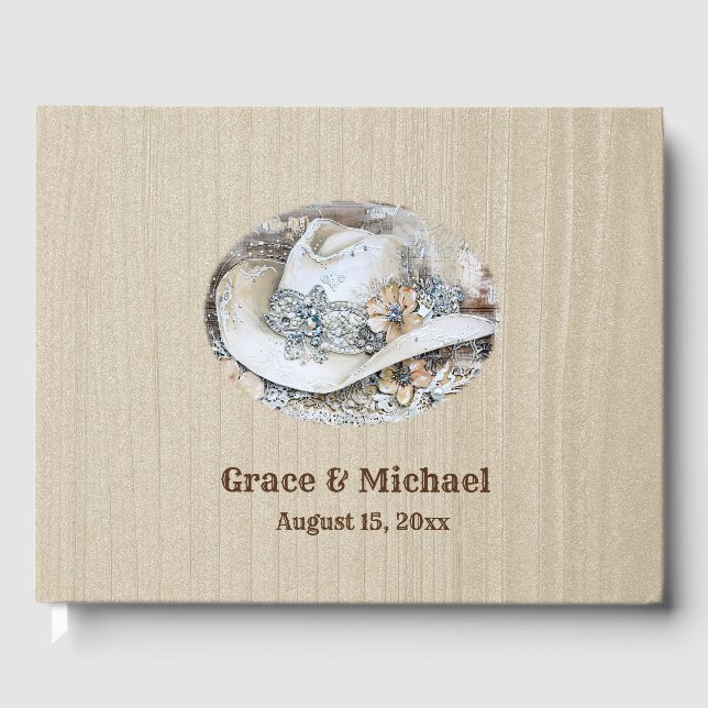 Elegant Westerna Boho Bröllop Gästböcker (Framsida)