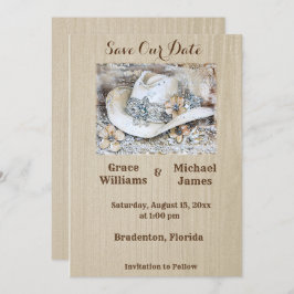 Elegant Westerna Boho Bröllop Spara Datumet