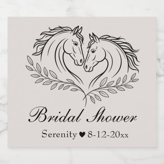 Elegant Westernt Landsbyggsbröllop för häst Ölflaska Etikett (Singel etikett)