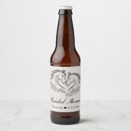 Elegant Westernt Landsbyggsbröllop för häst Ölflaska Etikett