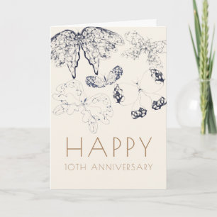 Elegant Whimsical Classic Butterflies-årsdagen Kort