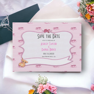Elegant Whimsical Dekorativ Rosa Modern Bröllop Spara Datumet