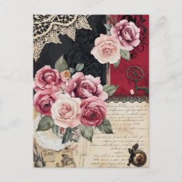 Elegant Whimsical Romantic Gothic Vintage Vykort