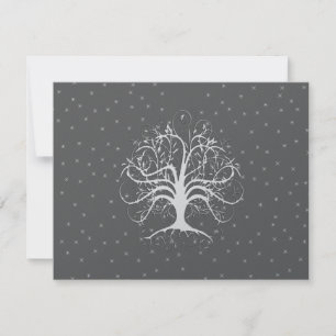 Elegant Whimsical Swirl Träd OSA Kort