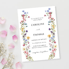 Elegant Whimsical WildblomGarden Wedding Inbjudningar
