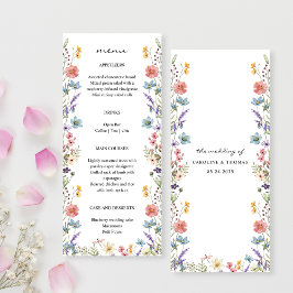 Elegant Whimsical WildblomGarden Wedding Meny