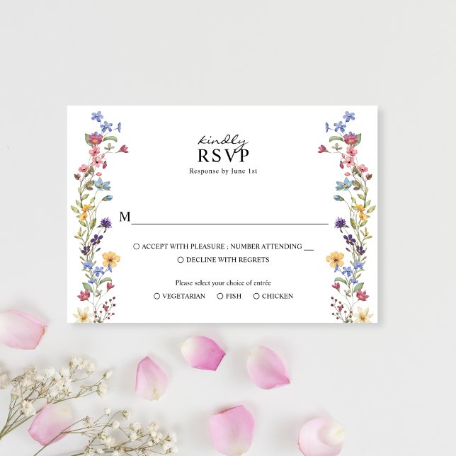 Elegant Whimsical WildblomGarden Wedding OSA Kort (Skapare uppladdad)