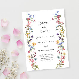 Elegant Whimsical WildblomGarden Wedding Spara Datumet