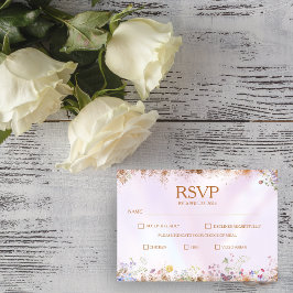 Elegant Whimsical Wildblomrosa OSA Kort