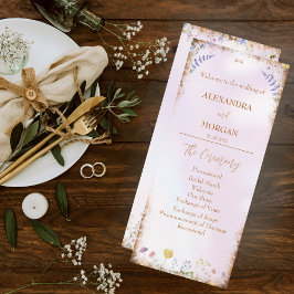 Elegant Whimsical Wildbloms Pink Flat Program