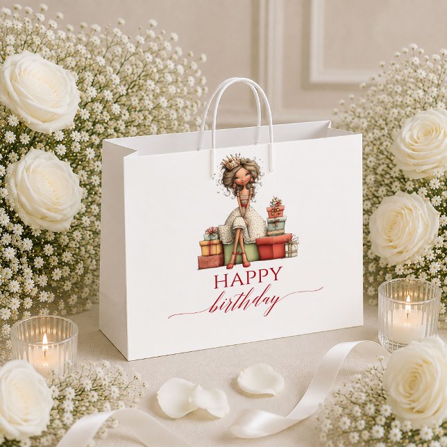 Elegant Whimsisk Kvinna Burgundy Script presentväs (Classy Whimsical Woman Burgundy Script gift bag

)