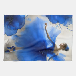 Elegant Whirl Balett i indigo blå Kökshandduk