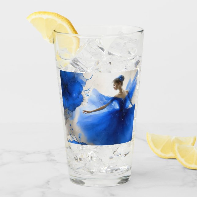 Elegant Whirl Ballet i indigo blå Glaskopp (Framsida Ice)