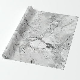 Elegant Whirls Grått 'Regal Stone Vein' Marble Tex Presentpapper
