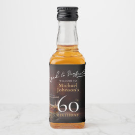 Elegant Whiskey Black Gold 60-årsfirande Spritflaskor Etikett
