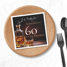 Elegant Whiskey Black Guld 60:e Födelsedagsfesten Pappersservett
