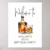 Elegant Whiskey-Themens 40:e födelsedag Party Välk