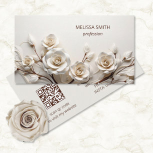 Elegant White 3D Ro Visitkort
