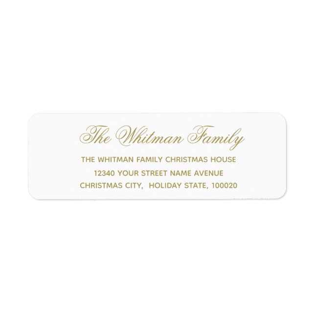 Elegant White Adress Returadress Etikett (Framsidan)