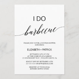 Elegant White and Black Calligraphy I Do Barbecue Inbjudningar