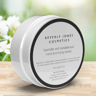 Elegant White and Black Cosmetics-etikett Runt Klistermärke