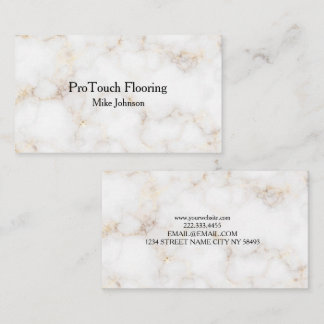 Elegant White and Gold Marble Professional Visitkort