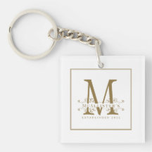 Elegant White and Guld Monogram Family Glamous