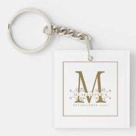 Elegant White and Guld Monogram Family Glamous