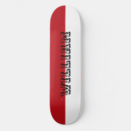 Elegant white and red personalized name mini skateboard bräda 18,5 cm