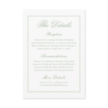 Elegant White and Sage Green Wedding Details