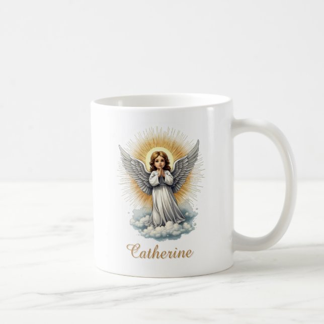 Elegant White Angel Religiösa Christian Kaffemugg (Höger)