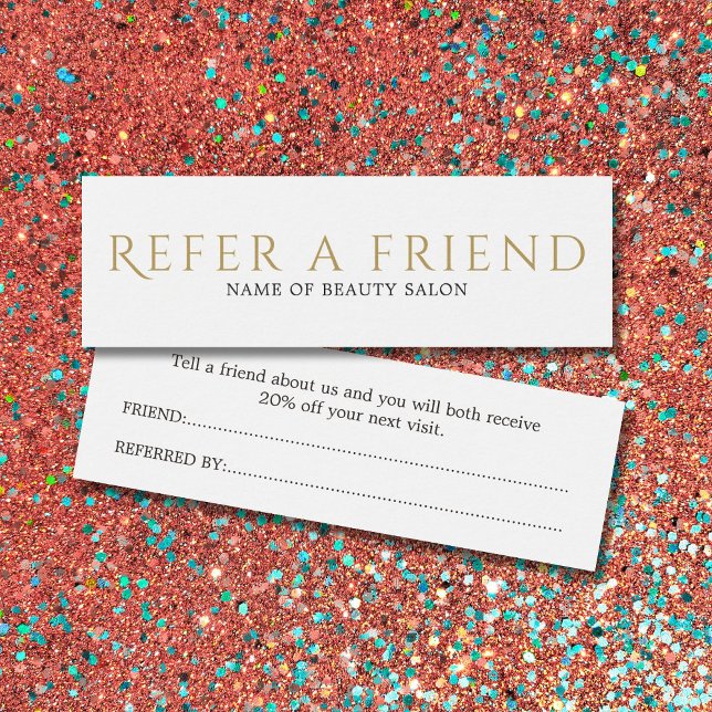 Elegant White Beauty Salon Litet Visitkort (Skapare uppladdad)