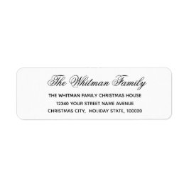 Elegant White Black Adress Returadress Etikett