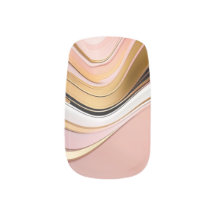 Elegant White Black Guld Rosa Abstrakt Swirl