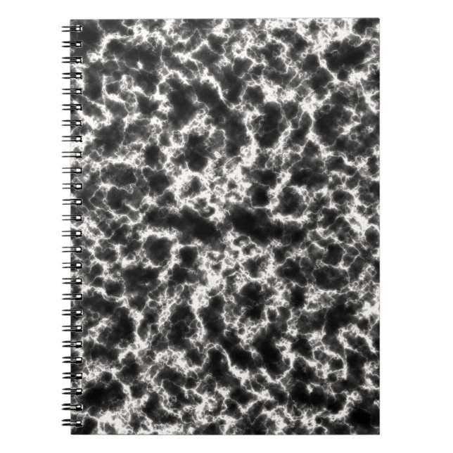 Elegant White Black Marble Anteckningsbok (Framsidan)