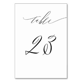 Elegant White Black Modern Script 23 Bröllop Bordsnummer