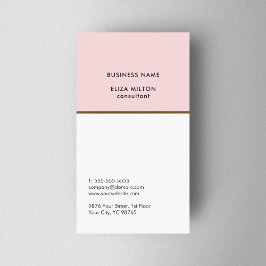 Elegant White Blek Rosa Copper Line Consultant Visitkort