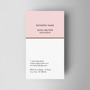 Elegant White Blek Rosa Copper Line Consultant Visitkort