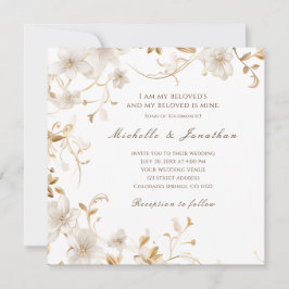 Elegant White Blommigt Bible Verse Christian Bröll Inbjudningar