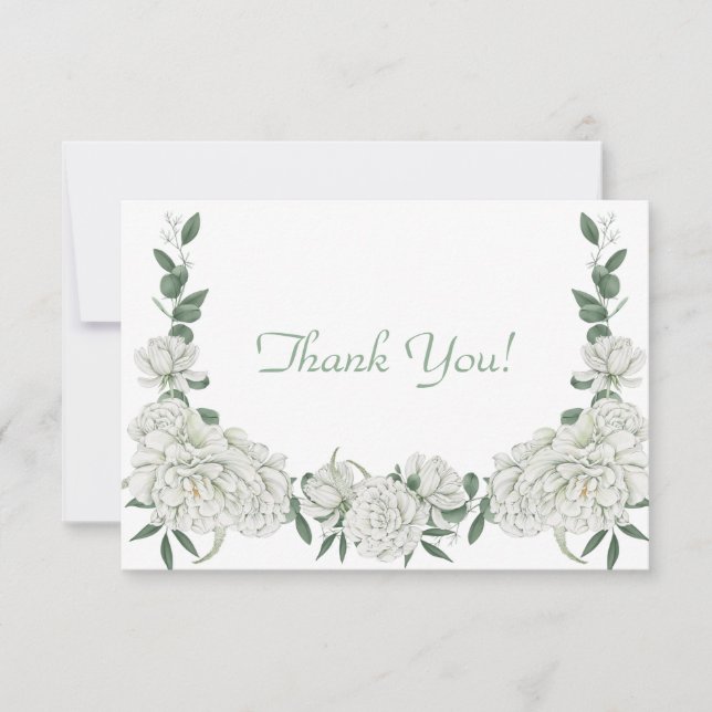 Elegant White Blommigt Bouquet Flat Anteckningskort (Framsida)
