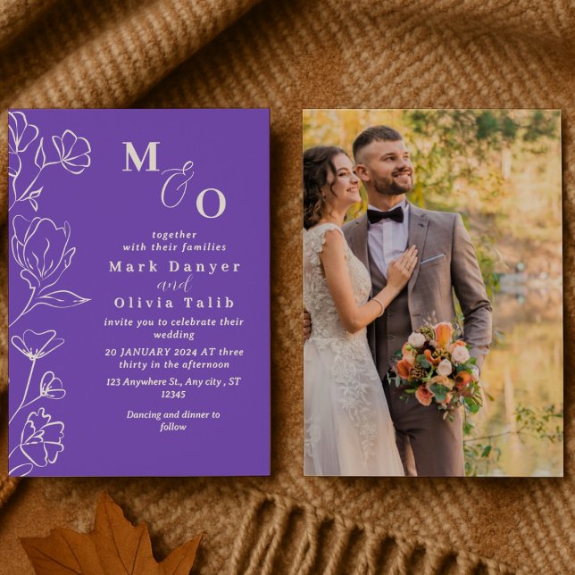 Elegant White Blommigt Bröllop Inbjudningar (Skapare uppladdad)