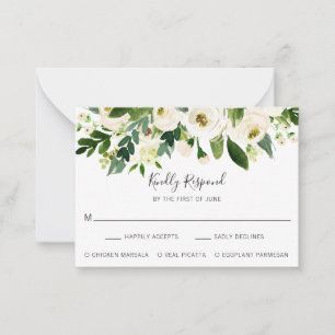 Elegant White Blommigt Bröllop Mini OSA kort