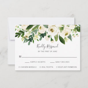 Elegant White Blommigt Bröllop OSA Kort