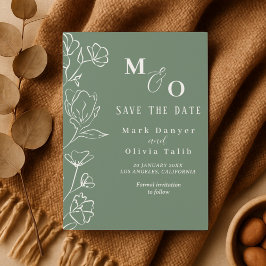 Elegant White Blommigt Bröllop Spara Datumet