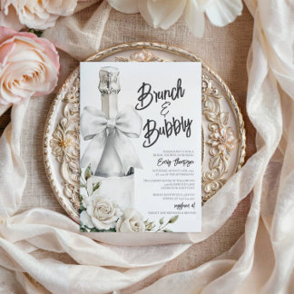Elegant White Blommigt Brunch och Bubly