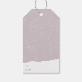 Elegant White Blommigt Möhippa Bröllop Presentetikett