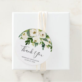 Elegant White Blommigt Ro Studenten Tack Gåvor Etiketter